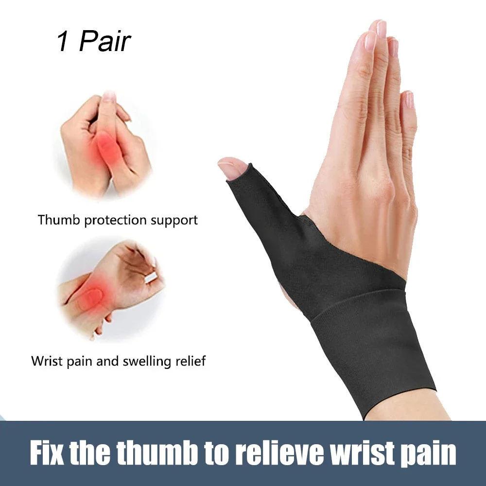 1Pair Thumb Wrist Support Brace,Elastic Arthritis Fingerless Glove for Pain Relief, Wrist Compression Sleeve Splint
