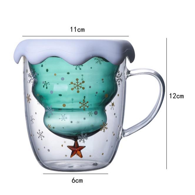 Festliche hitzebeständige Doppelwandglas-Tasse - Perfekt für Milch oder Kaffee