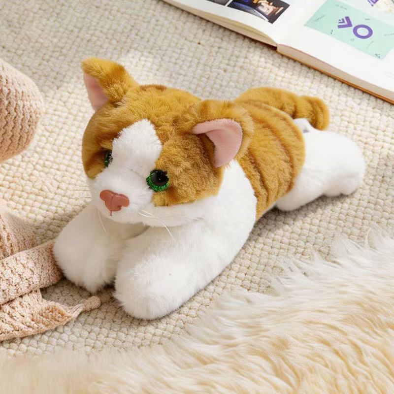 Newest Simulation Healing Lying Cat Doll Kawaii Stuffed Plush Toy Doll Cartoon Anime Cute Friends Birthday Holiday Gifts