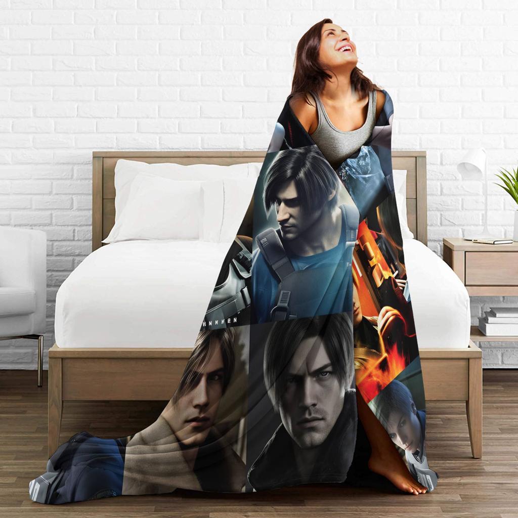 Soft Blanket Travel Office Leon Kennedy Throw Blanket Aesthetic Bedspread For Bedroom