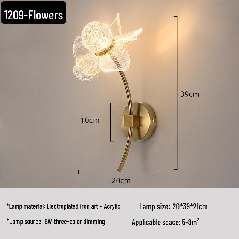 Crystal Luxury Wall Lamp: Wireless Bedside Light for Living Room & Corridor