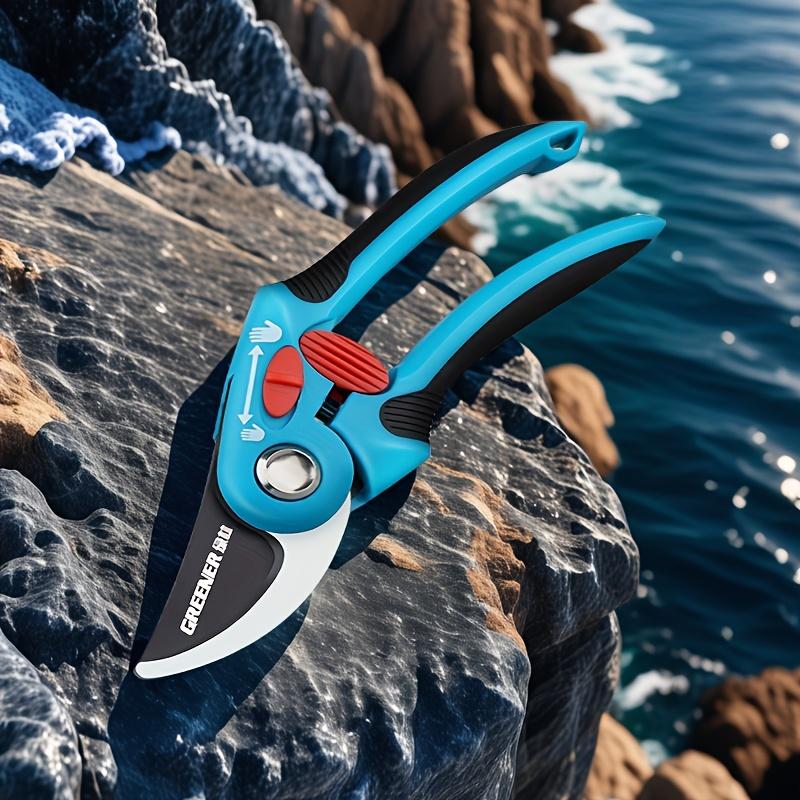 

1 шт. Секатор с лезвием из стали SK5, Садовые ножницы для левшей и правшей для фруктовых деревьев/ветвей, Металлические садовые инструменты современного стиля с лезвиями из углеродистой стали синий