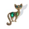 New Retro Simple Personalized Animal Series Brooch, Fashionable Electroplated Antique Gold Versatile Kitten Corsage