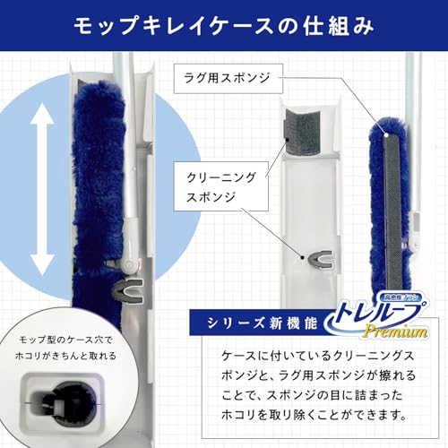LEC Gekiochi-kun High-Density Brush Treloop Premium (Floor/Stair Type / Pet Hair Type) Reusable Dust Remover / Mop Stays Clean When Passed Through the