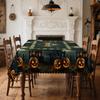 Pumpkin lanterns, withered trees, full moon, ancient castle, Halloween tablecloth - 1 set, suitable for indoor and outdoor use