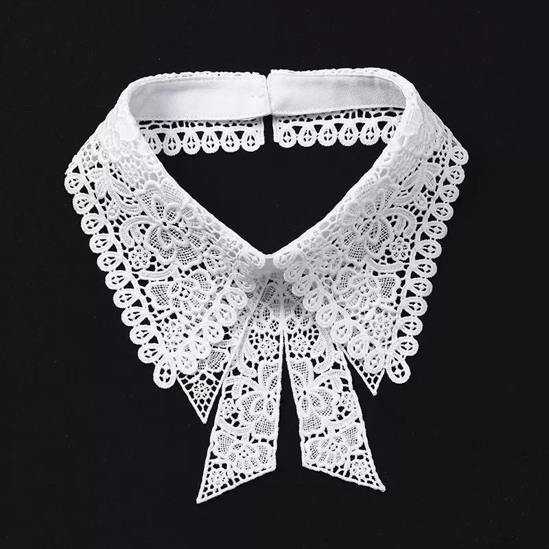Fashion Lace White Fake Collar Women Detachable Collars for Women Black Lapel False Collars Woman Tie Clothes Accessories