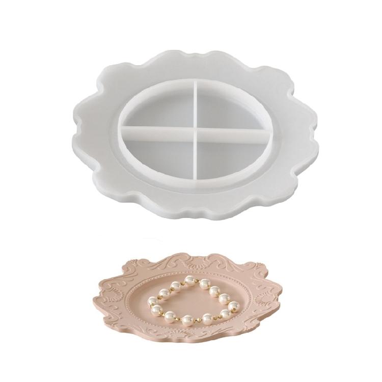 Unique Silicone Mold Party Serving Tray Mold Crafting Plate Moulds Silicone Texture Suitable for Making Home Decoration
