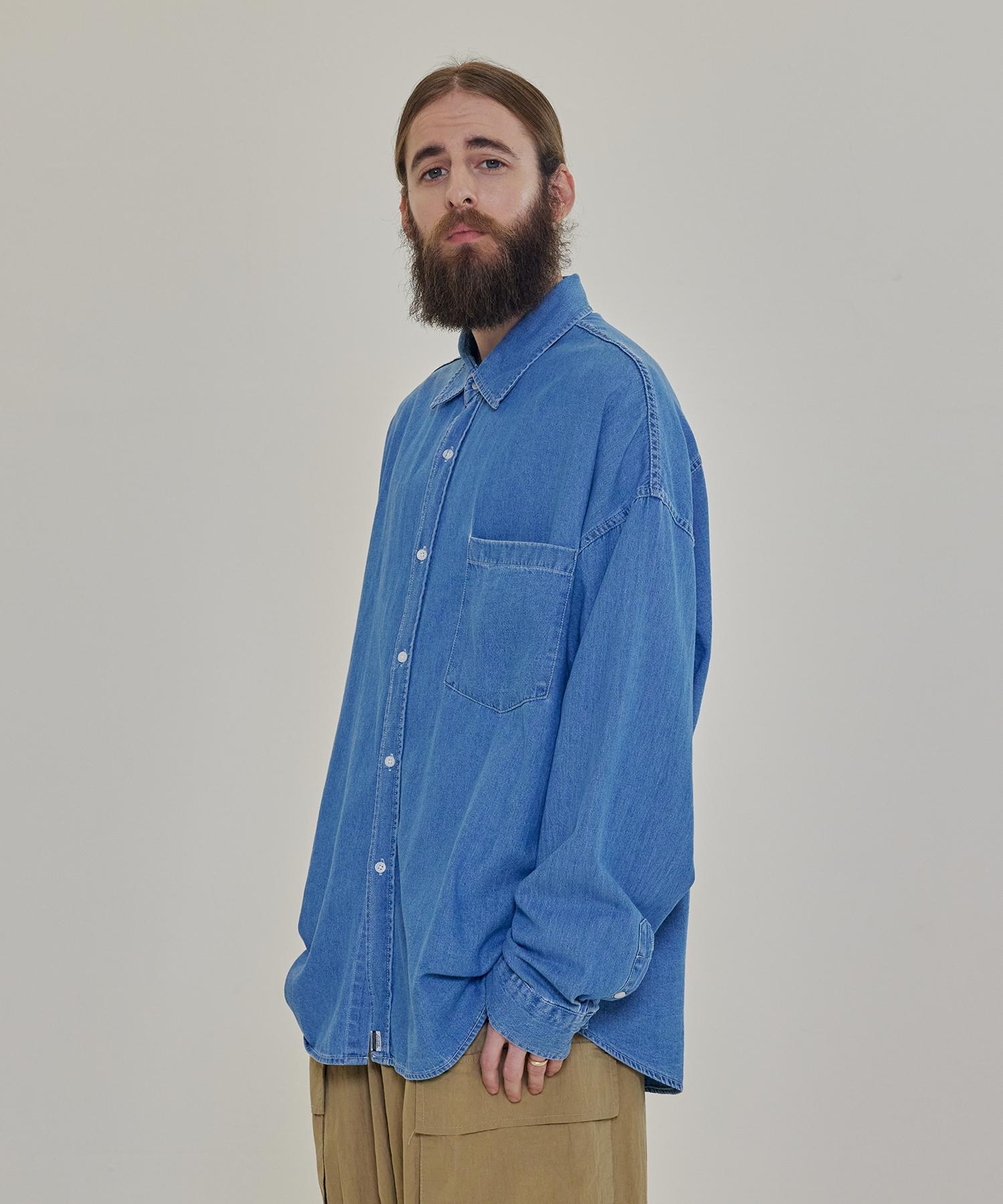 Cargo Bros Cb Washed City Boy Denim Shirt (Medium Blue) Free