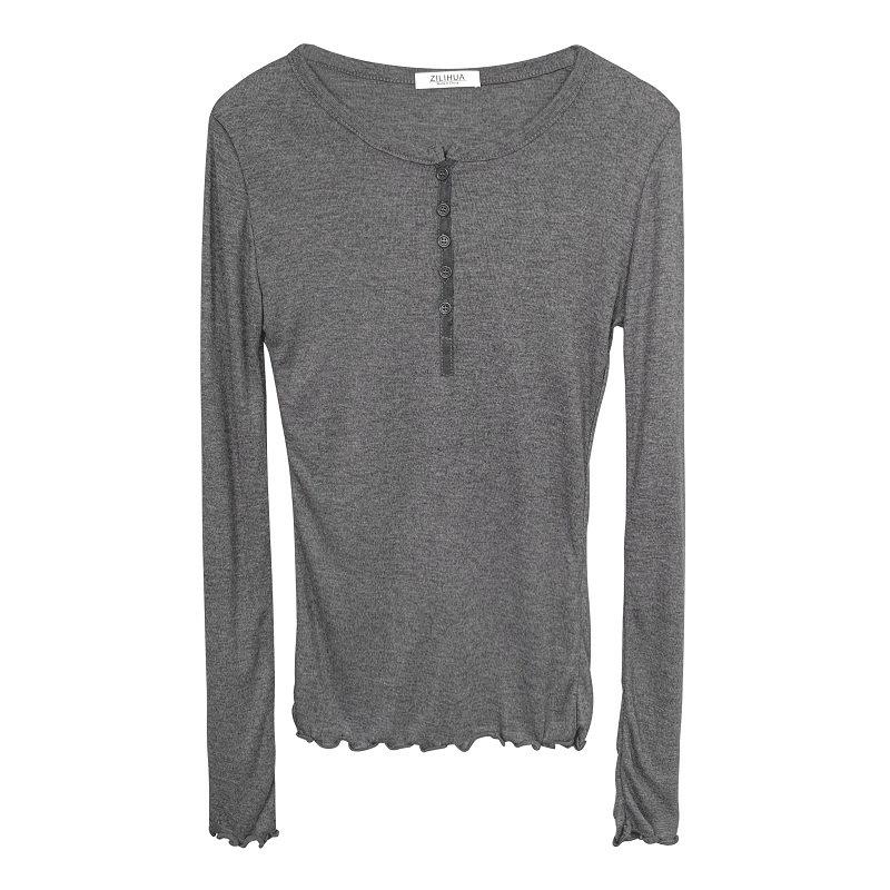Korean Dongdaemun Sheer Slimming Long Sleeve Top for Women