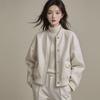 Womens Oversized Baseball-Style Jacket Fall 2026 Loose Fit Casual Outerwear With Zipper Fly Sleeve