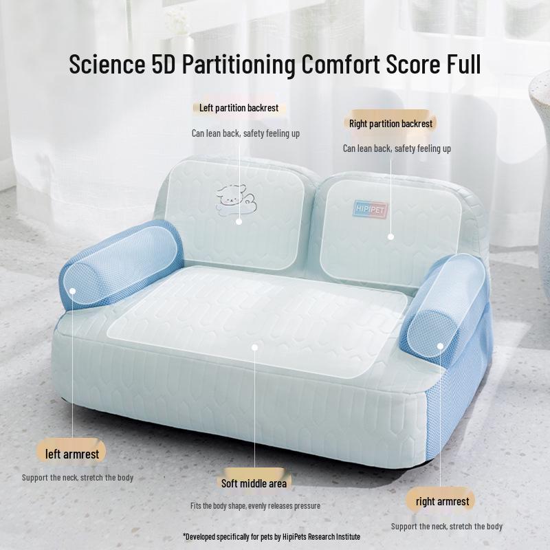 Breathable Removable Dog & Cat Nest: Latex Cushion Sofa Bed, Small Pet Sleeping Pad, Spring/Summer-Ready.