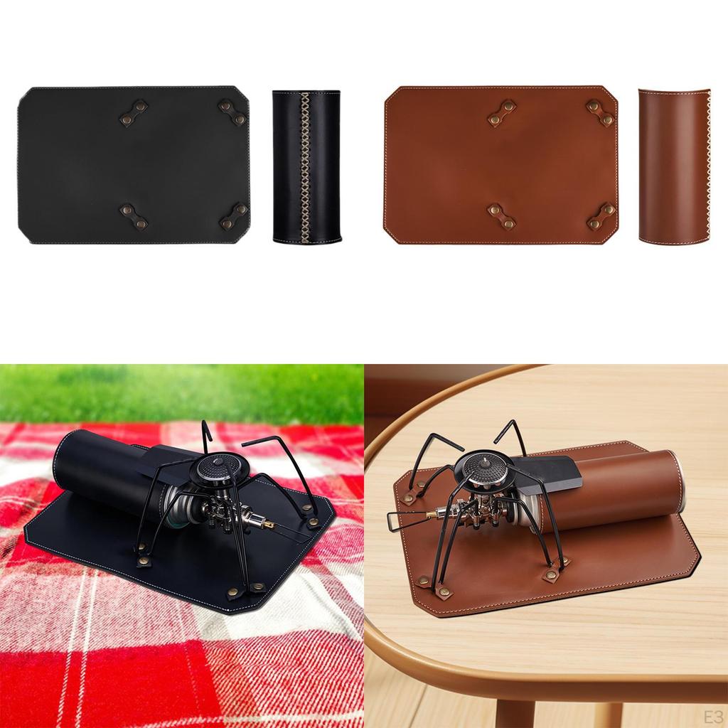 Zestaw maty do pieca i osłony na butlę gazową Podkładka mocująca Praktyczne Przenośne Eleganckie Ochraniacze na plażę