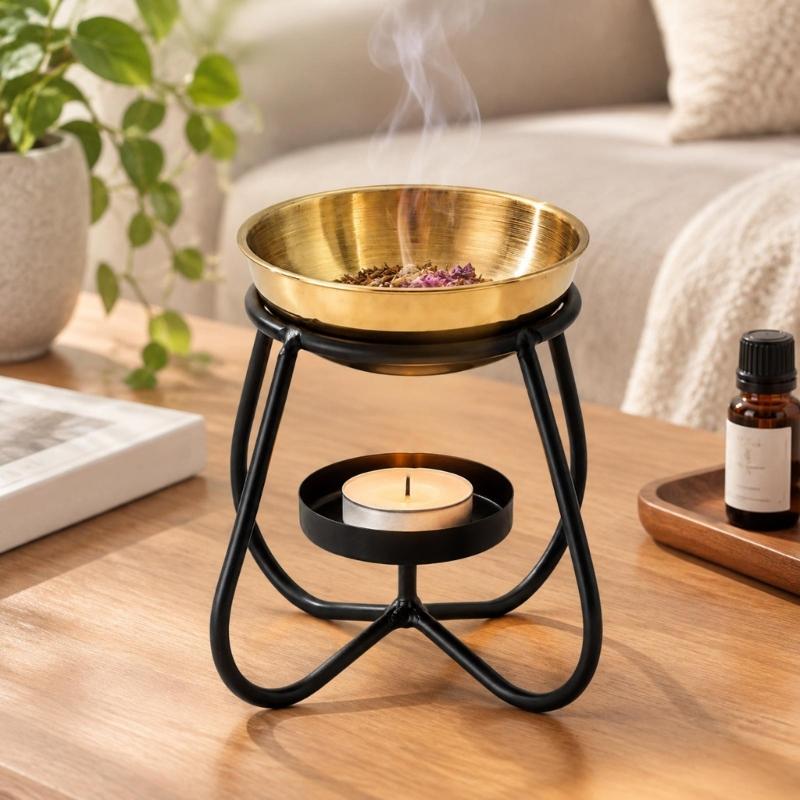 Waxes Melt Burners Essential Oil Burners,Metal Oil Burners Tealight Waxes Warmers Aromatherapys Holder Candle Scented Diffuser