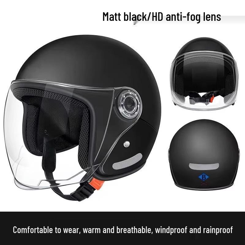 3C Certified Double Visor Electric Motorcycle Helmet, Unisex Winter Model, All-Season Safety Helmet