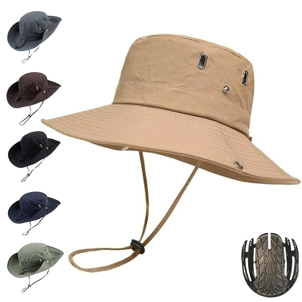 

Stylish Adult Bicycle Hat CE with Removable Helmet and Chin Perfect for Cycling Helmet, Style, Certified, Strap, (Khaki)