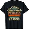 Slightly Distracted by Rocks Collector Lover Geologist Vinta Gift Unisex T-Shirt