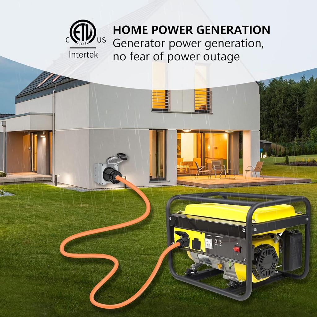 STARELO 30 Amp Generator Power Inlet Box NEMA L14-30P,125/250 Volt 7500W, Outdoor Dustproof and Weatherproof for Generators, Welding Machines,