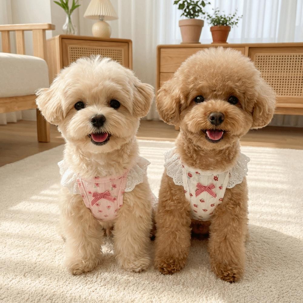 Flower Pattern Pet Camisole Vest Cute Puppy Clothes Princess Dress Floral Dog Dress  Summer Wear