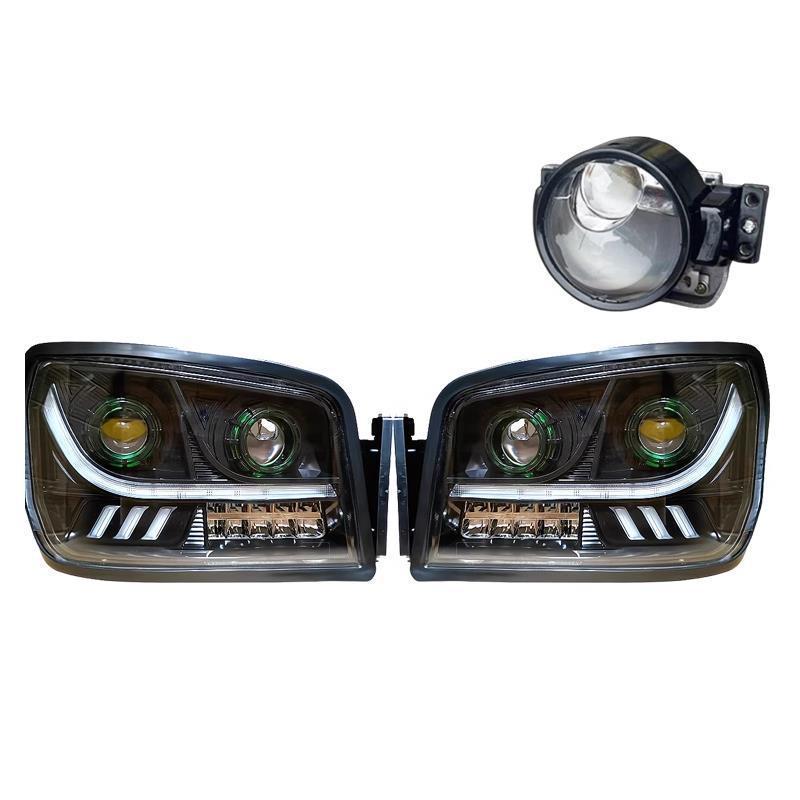 Compatible with Shacman Delong New M3000, X3000, H3000 Headlights: All LED with Four Low Beams and Six High Beams.