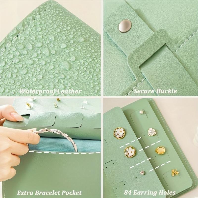 Faux Leather Earring Layered Jewelry Storage Book - Faux Leather Jewelry Organizer Bag - Earring and Ring Small Bag - Book Design Earring Rack