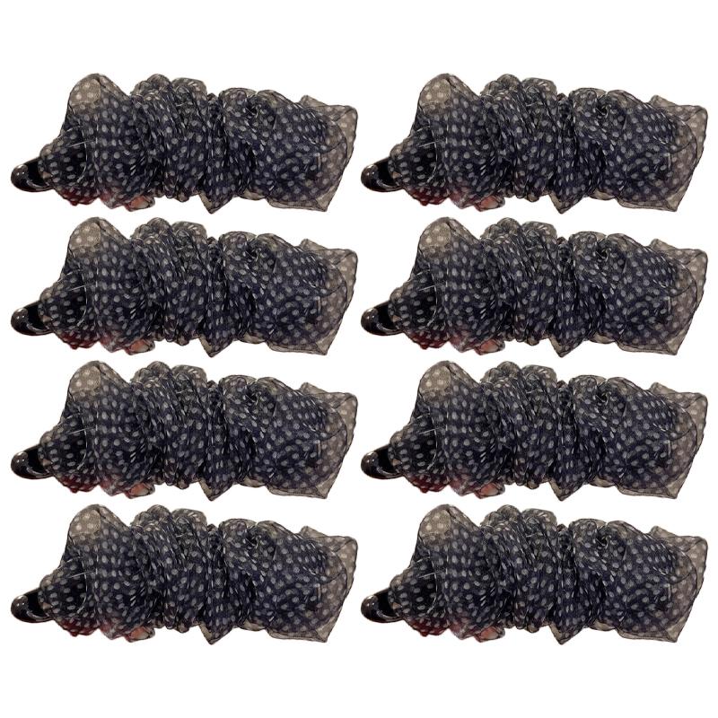 Korean-Style Polka Dot Colour-Block Pleated Printed Mesh Hair Clip For Women Fashionable Banana Clip Hair Accessory