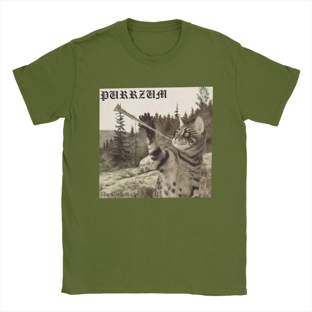 Men T-Shirt Purrzum Burzum Funny Pure Cotton Tees Short Sleeve T Shirt O Neck Tops Birthday Present