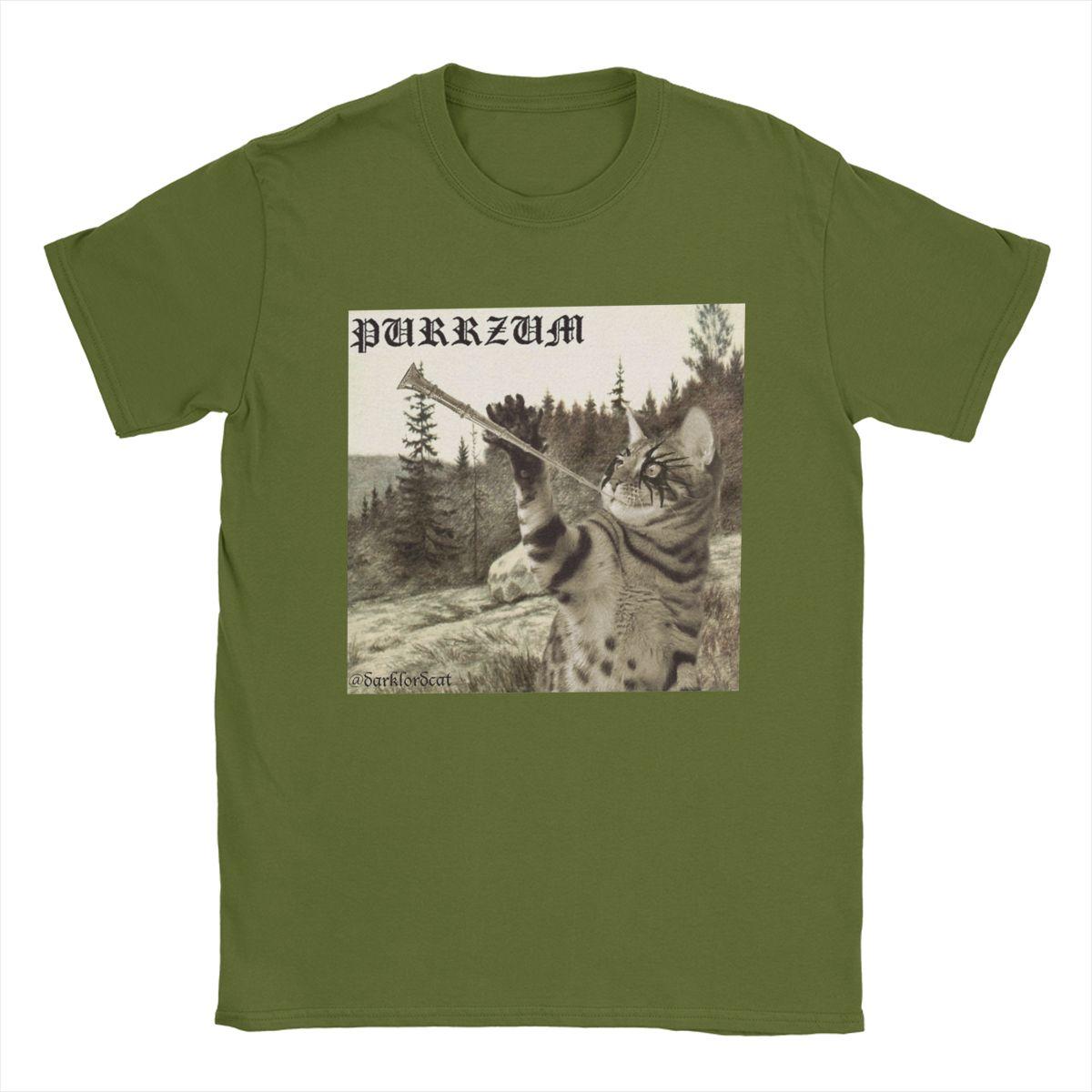 

Чоловіча футболка Purrzum Burzum Смішна Чиста бавовна Футболки З коротким рукавом Футболка З круглим вирізом Топи Подарунок на день народження XXXL армія зелений колір