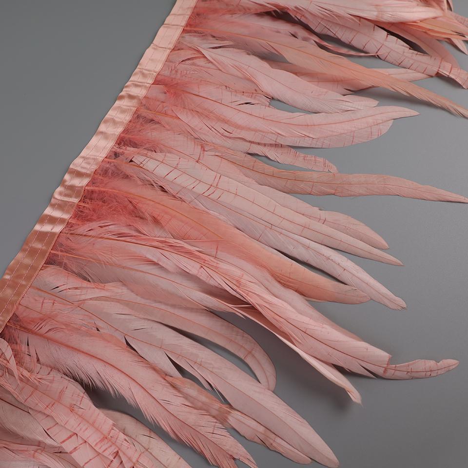 25-30cm Rooster Feather Trimming Chicken Feathers Trims Rooster Tail Feather Ribbon Dress Skirt Costume Carnival Decoration