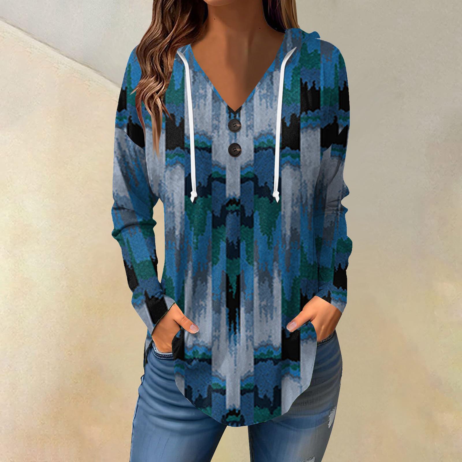 

Женские повседневные модные однотонные толстовки с капюшоном на пуговицах и длинными рукавами с V-образным вырезом XL