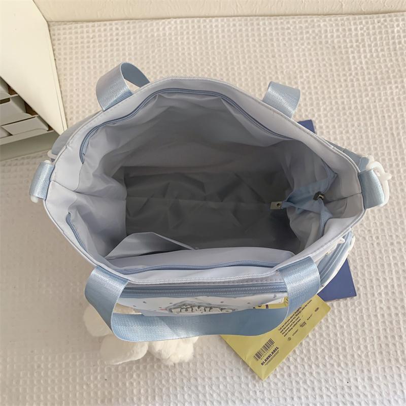 Women's Shoulder Bag Color Block Large Capacity Tote Bag Student Book Bag with Coin Purse