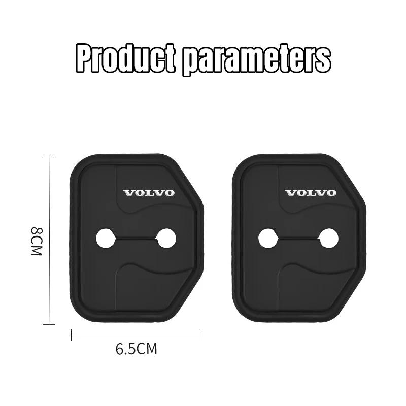 4PCS  Silica Gel Car Door Lock Cover Protect Buckle Cover Anti Rust Accessories For Volvo XC90 V90 V60 XC60 V40 S80 S60 C40 XC40