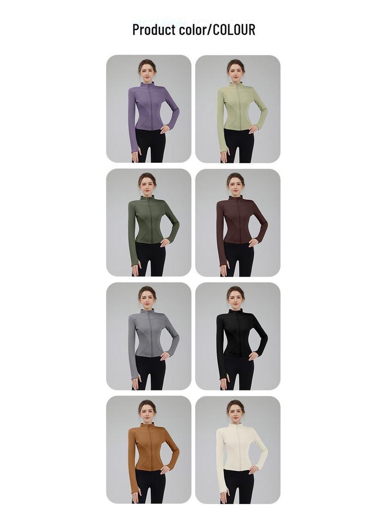 Sametová bunda se stojáčkem a zipem: Zimní sporty a fitness Dlouhý rukáv Slim fit