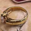 Used [Special Item] Vintage Marquise Cut CZ Ring Silver 925 Gold Color Gorgeous
