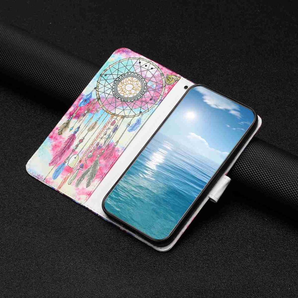 Windspiele Muster Stoßfest Kartenfächer PU Leder Brieftasche Hülle für iPhone,Samsung,Huawei,Xiaomi,Moto,Tecno,Google,Nokia,Oppo,ZTE,Blackview...
