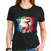 Vibrant Rainbow Goat Head Cotton Short Sleeve T-Shirt - Bold-All-Cotton