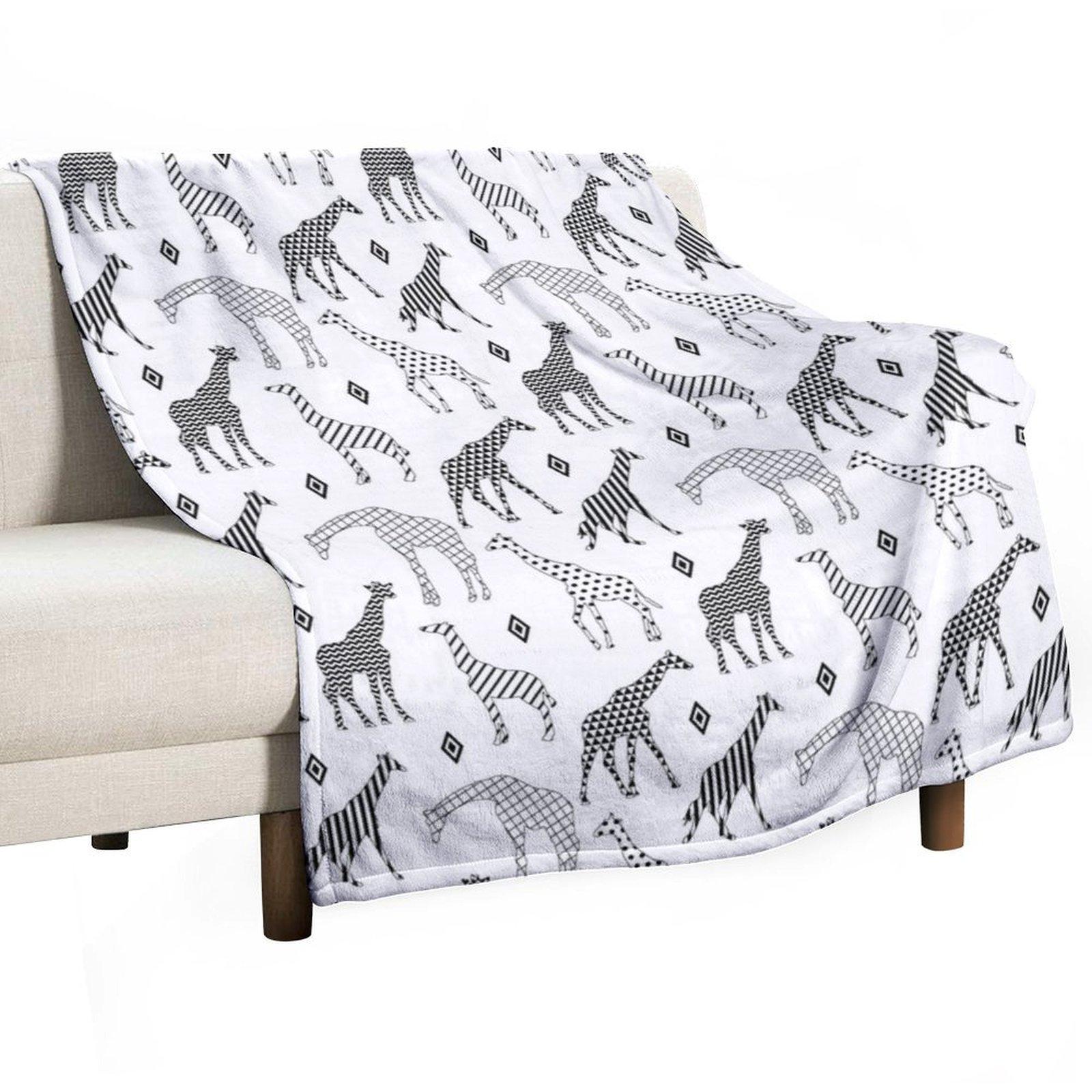 

Geometric Giraffes Throw Blanket warm for winter blankets and throws Baby Plush Blankets 30x40in