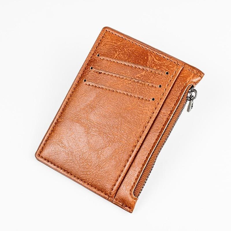 Vintage Pánská kožená peněženka Krátké tenké pánské peněženky Peníze Držáky kreditních karet Pánská peněženka Peněženka Peněženka na zip Peněženka na mince