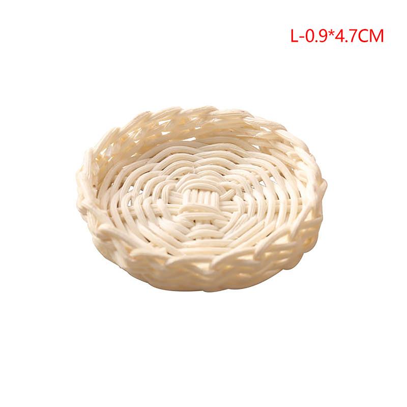 Mini 1pcs 1:12 Dollhouse Rattan Resin Frame Hand-woven Vegetable Food Storage Basket Dolls Dinning Room Decoration Props