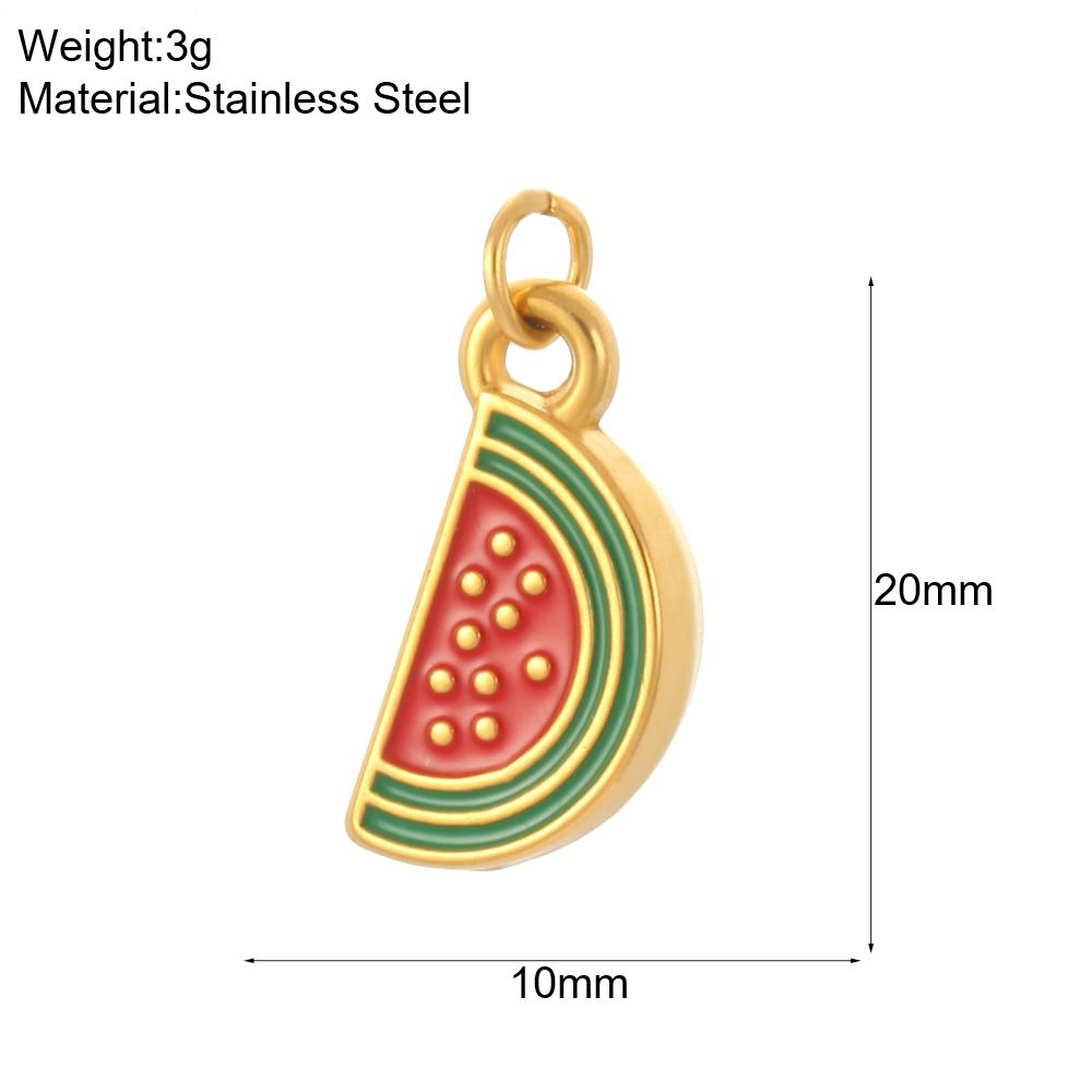 Stainless Steel Women's Stainless Steel Fruit Pendant Strawberry Watermelon Banana Pendants Women Zircon DIY Charms Accessories