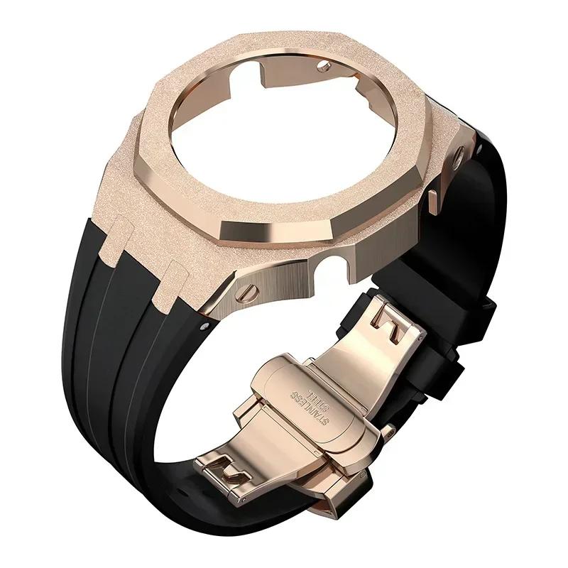 Zestaw modyfikacyjny Gen4 do Casioak GM2100 Metalowa obudowa ze stali nierdzewnej Gumowy pasek Zestaw do modyfikacji Akcesoria Casioak GM-2100 ze śrubami