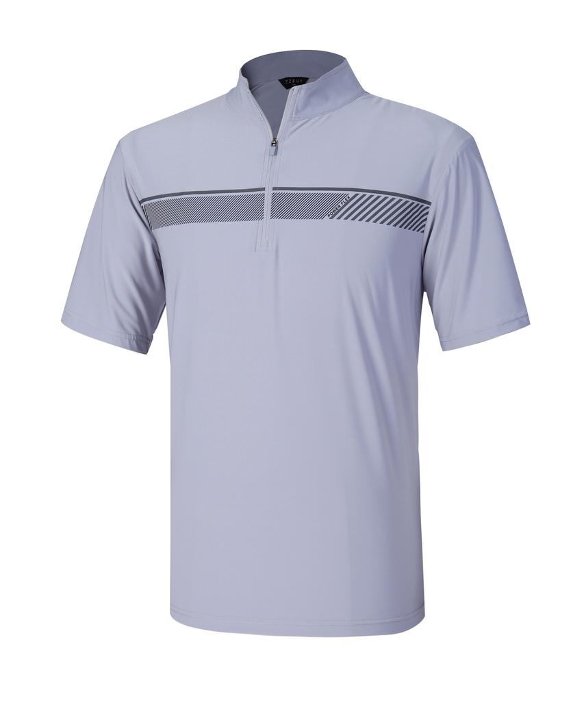 EXTRASPORTY [2Pack] Men'S Rapid Run Front Print Short Sleeve Zip-Up T-Shirt 5 Colors (C Type)