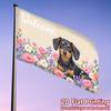 2D Flat - 1pc Multi-Size Dachshund Floral Welcome Flag - 2D Flat Print, No Electricity Required, Vivid Dog And Flower Design, Ideal for Lawn, Yard, Be