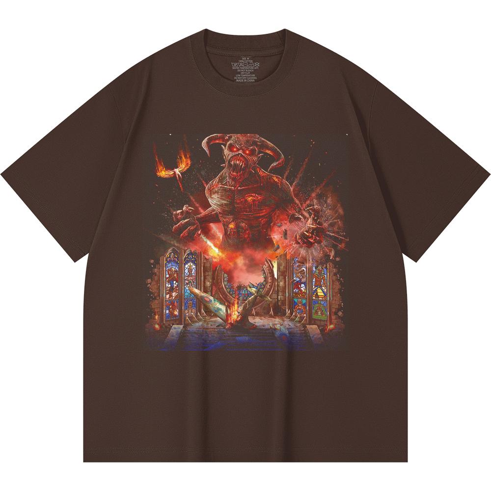 230 Gsm 100% Cotton Heavy Metal T-Shirt  Rock Band Popular Music Print Unisex Heavy Cotton T Shirt