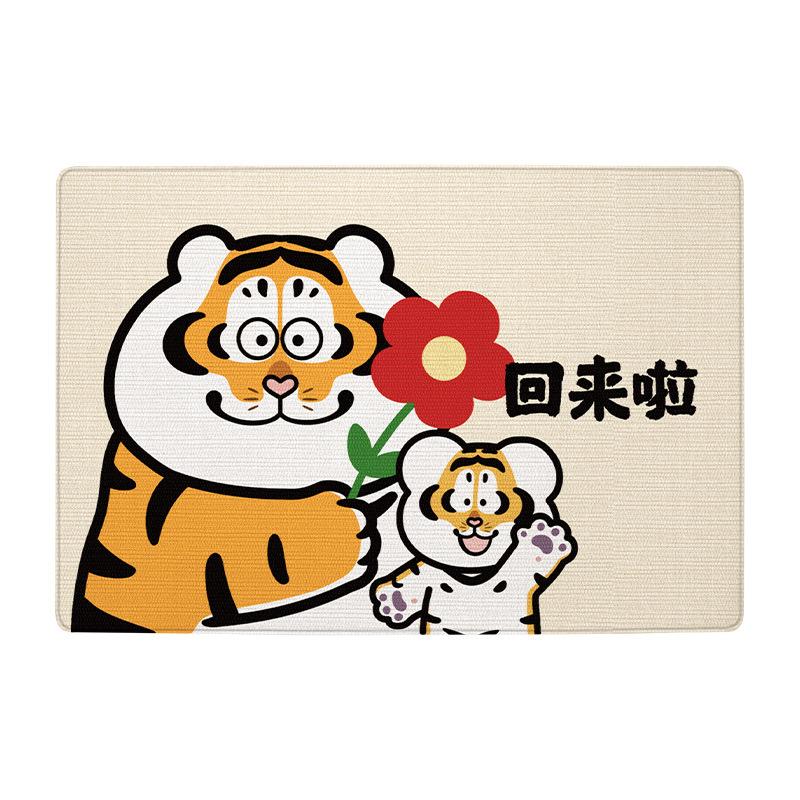 Entrance Door Stain-resistant Floor Mat Keny Velvet Cartoon Home Entrance Door Anti-slip Carpet