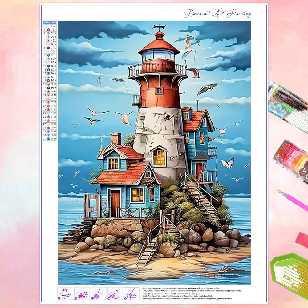 Seaside Scenery 5D Diamond Painting Kit Diamond Mosaic DIY Home Decor Gift for Adult Beginners New 2026