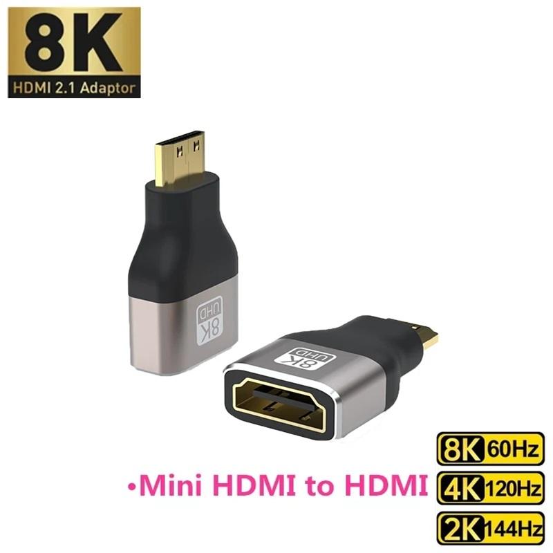 Adaptateur 8K HDMI-Compatible Coudé Latéral 90 Degrés Adaptateur 90 Degrés Angle Droit Adaptateur 270 Degrés Connecteur d'Extension HDMI Mâle vers Femelle