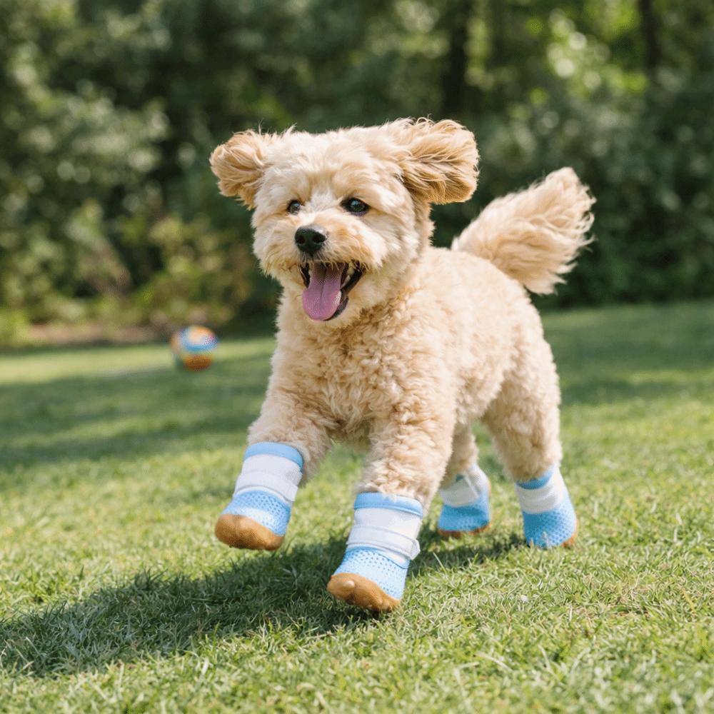 Breathable Dog Mesh Shoes Rubber Sole Dog Paw Protectors Fashion Dog Sneakers  Outdoor Walking