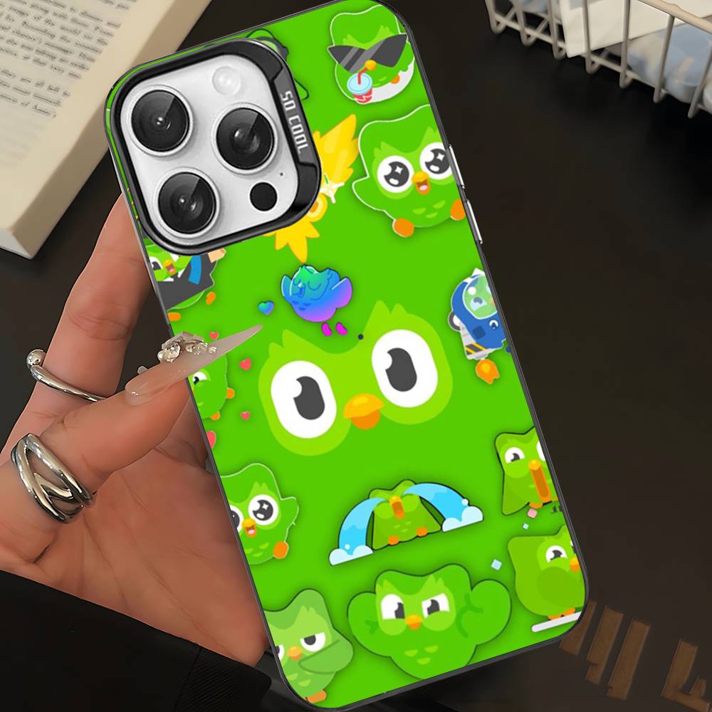

Popular D-Duolingo Green Owl Phone Cases For IPhone 17 16e 15 14 13 12 11 Plus Pro Max ProMax Colorful Covers iPhone 12pro max