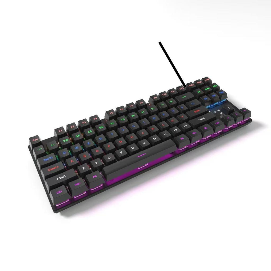 H87 Mechanical Wired Keyboard with Blue Switches for Gaming and Office