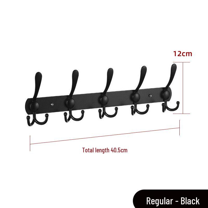 Wall-Mounted No-Punch Door Hook Rack for Bathroom & Bedroom - Clothes, Coats, Hats